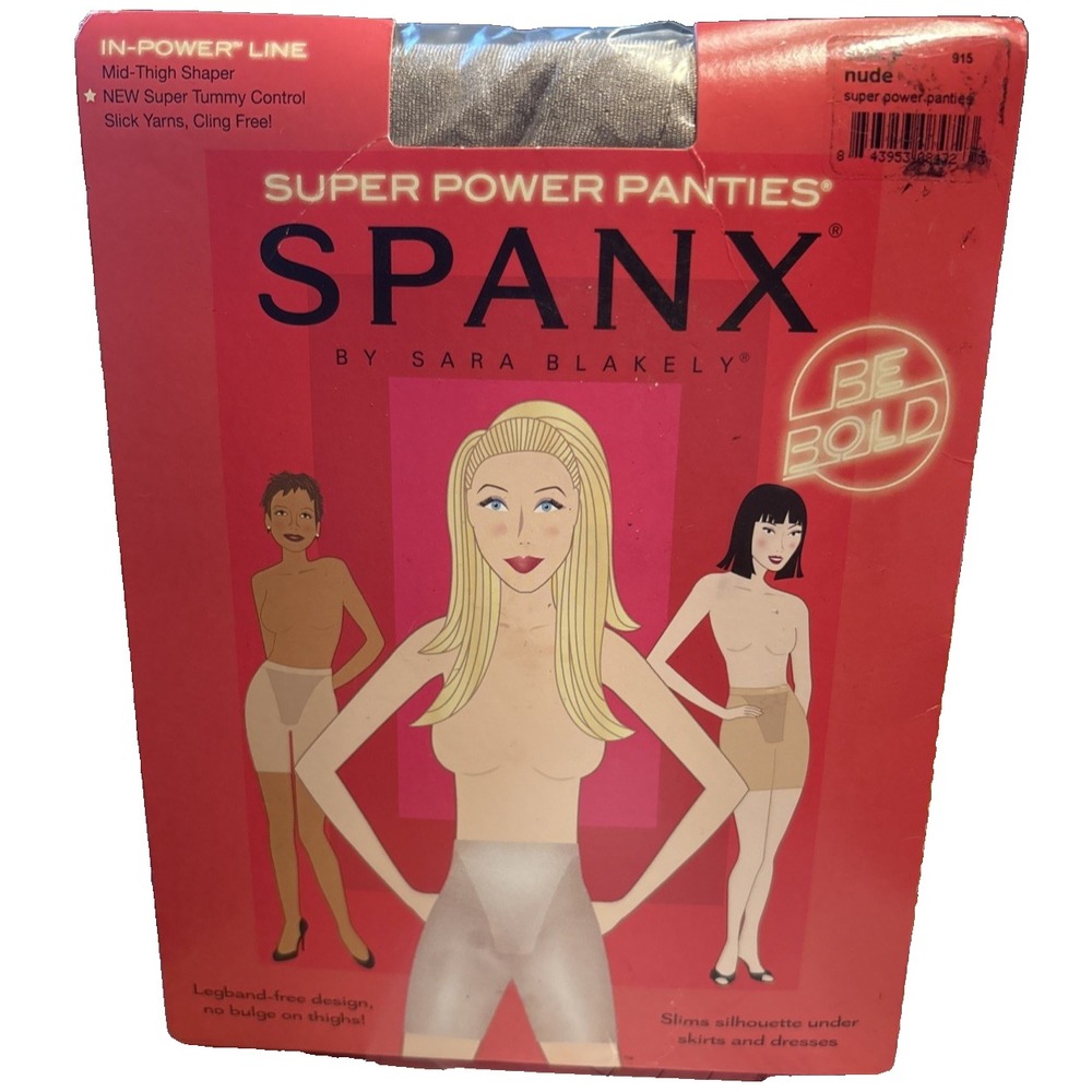 Spanx Panties Size F Super Power Nude 915 Mid Thigh Shaper Slims Tummy Slimming